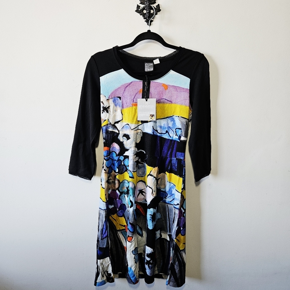 NEW Dolcezza Simply Art Dress Size XS Abstract Wearable Art $155